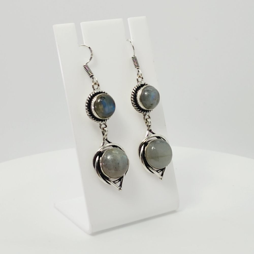 Labradorite Handmade Drop Dangle Earrings Jewelry 2.4"